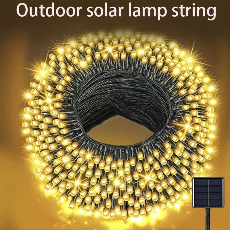 Guirlande solaire féerique LED étanche pour l'extérieur, 5M/12M/22M, lampadaire, feston, fête de noë