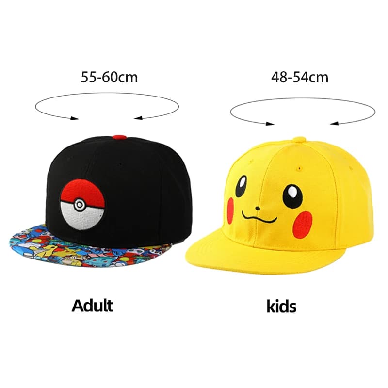 Casquette de Baseball Pokemon, personnage d'anime, chapeau Pikachu réglable, Cosplay Hip Hop, chapea
