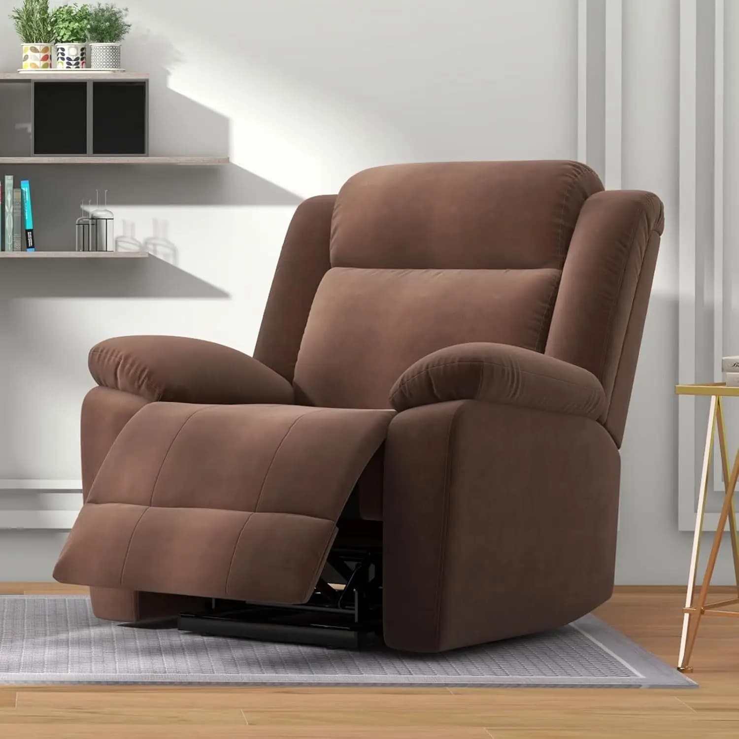 Fauteuil inclinable à bascule pour adultes, fauteuil inclinable à bascule manuel rembourré, canapé s