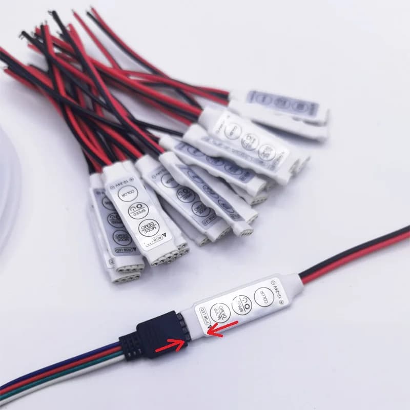 DC 5 V-12 V-24 V 12A 3 touches Mini LED RGB contrôleur variateur pilote pour RGB 5050/3528/2835/5730