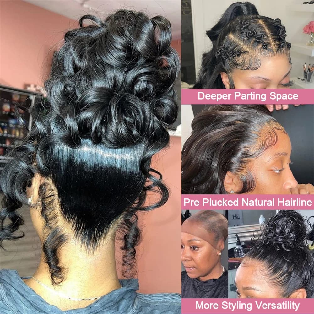Perruque Lace Front Wig Body Wave brésilienne, cheveux 360 naturels, 13x6, Full HD, 100% de densité,