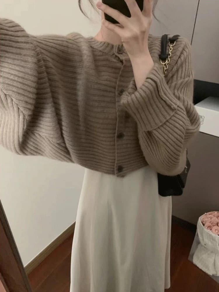 Cardigans à manches chauve-souris pour femmes, Simple, Chaud, Loisirs, Tender At, All-Match, Confort
