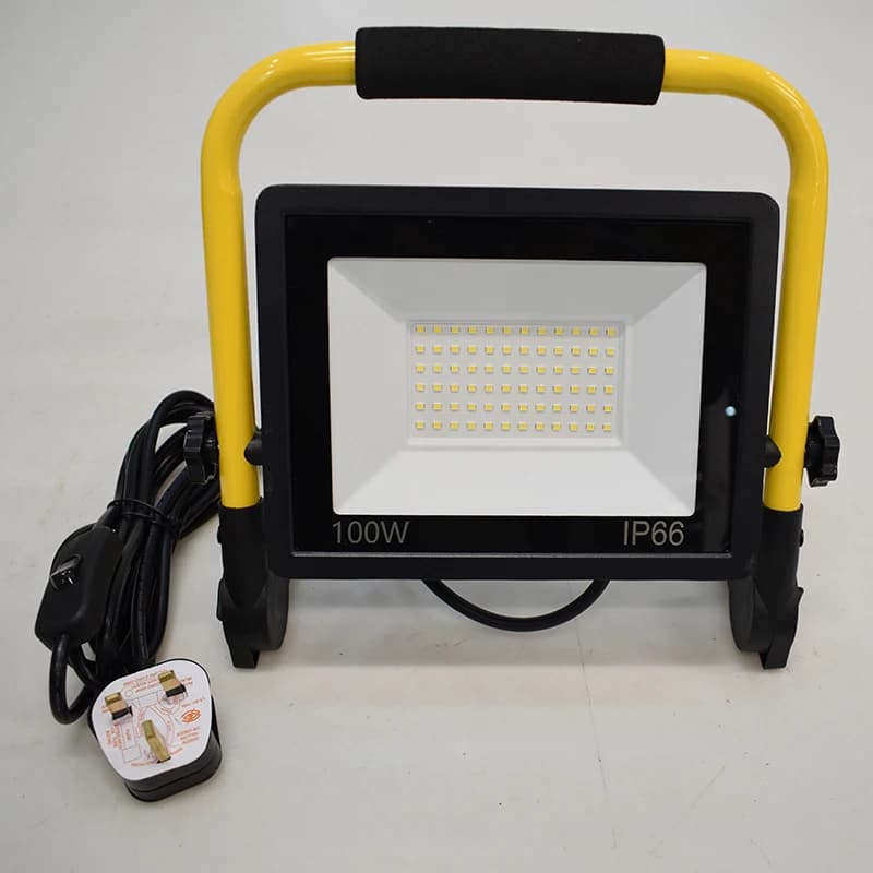 Projecteur mobile portable avec câble de 3 m, lampe de camping pliable étanche pour extérieur, lumiè
