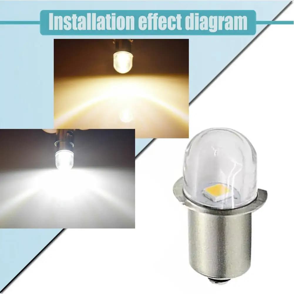 P13.5S Base LED ampoules de mise à niveau blanc Maglite lampe de poche blanc chaud 3000K blanc 6000K