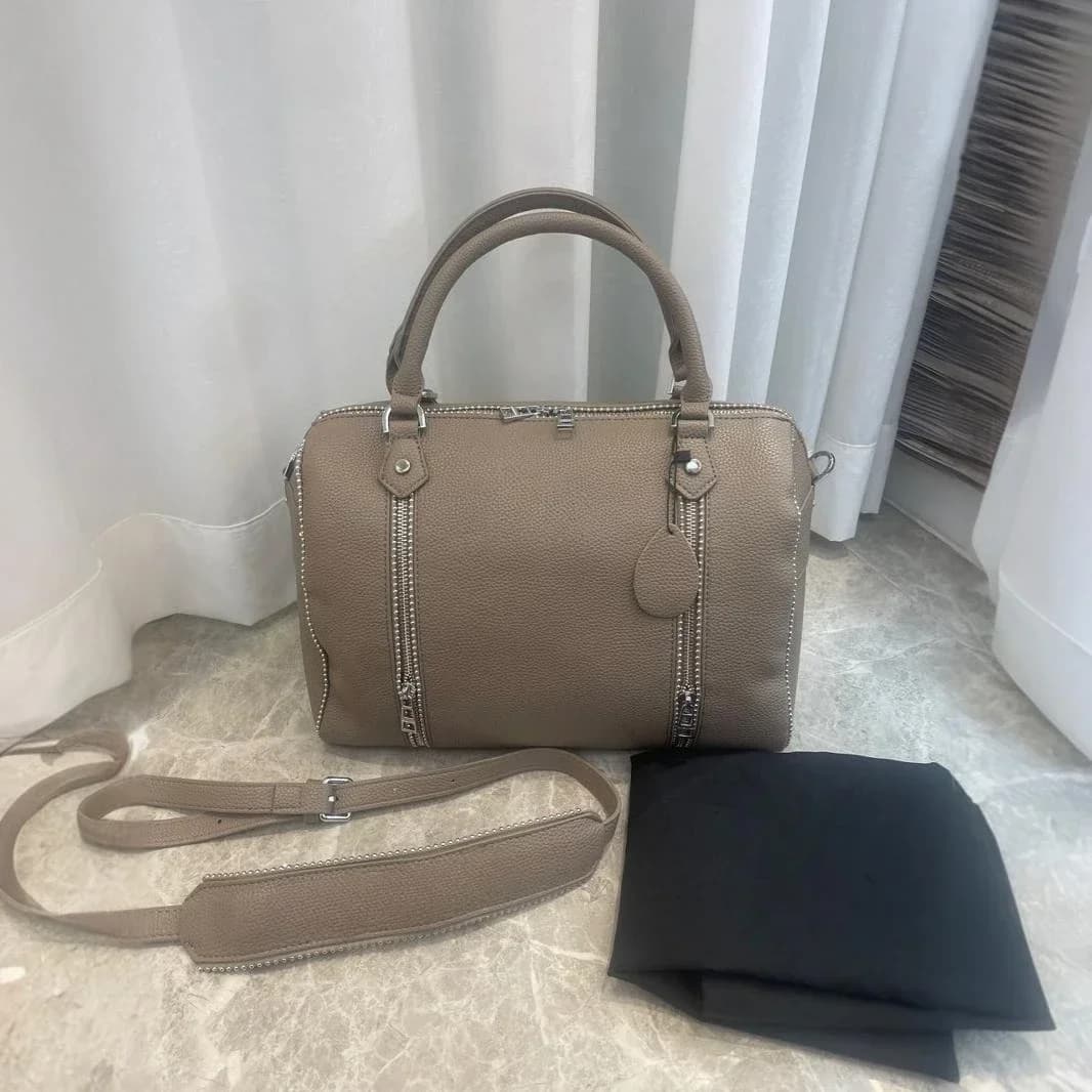 Sac à main seau en cuir noir à motif litchi, classique français, nouvelle collection 2026, pour femm