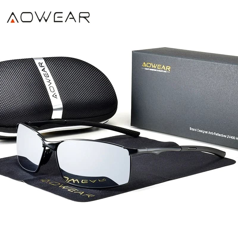 AOWEAR marque UV400 lunettes de soleil polarisées hommes femmes classique HD conduite en plein air l