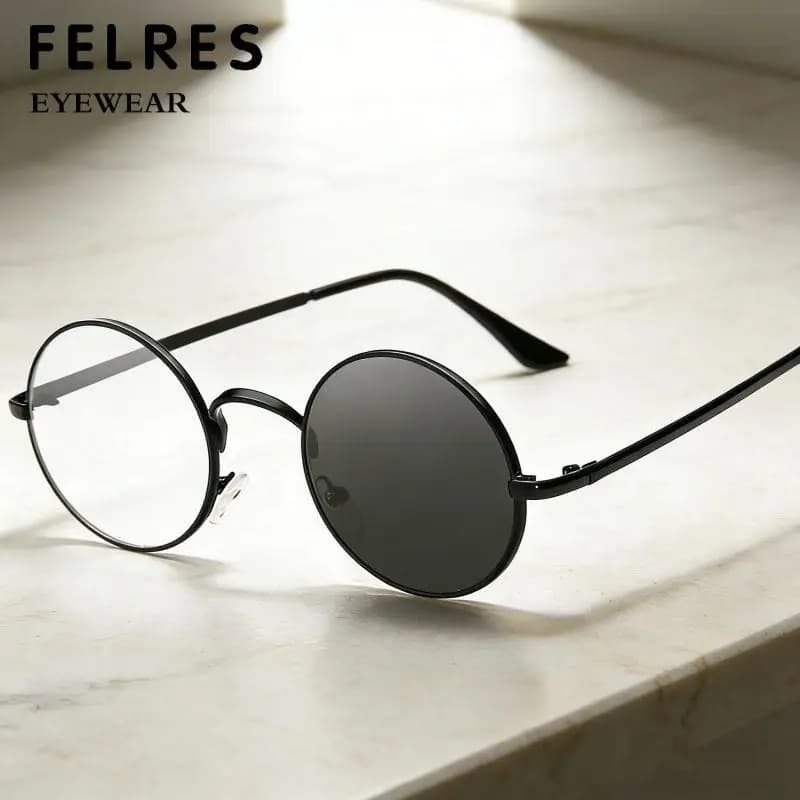 Lunettes de lecture photochromiques rondes en métal pour hommes et femmes, lunettes presbytes finies