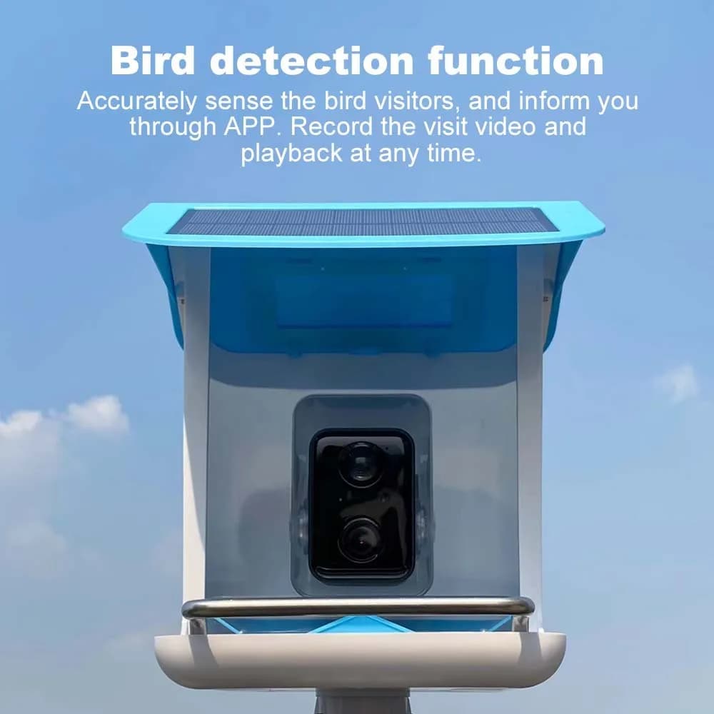Mangeoire à oiseaux intelligente avec caméra pour l'observation des oiseaux en extérieur, la caméra 