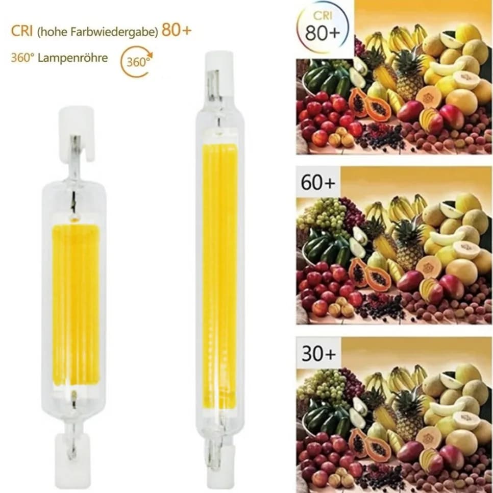 Ampoule LED R7S COB, 78MM 118MM 189MM AC110V 220V 230V 240V, remplacement de lampe halogène J78 J118