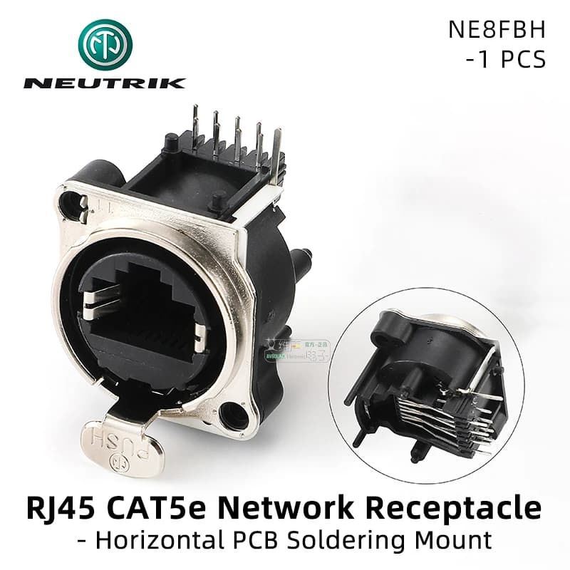 NEUTRIK etherCON réseau CAT5 CAT5e RJ45 connecteur PCB/prise de prise pas à pas sans soudure pour éc