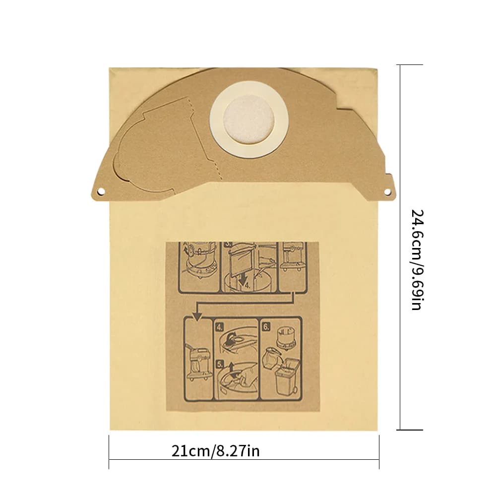 Sacs à poussière en papier pour aspirateur Karcher WD2 MV2 WD2200 WD2250 A2004 A2054 A2000 A2074 A22