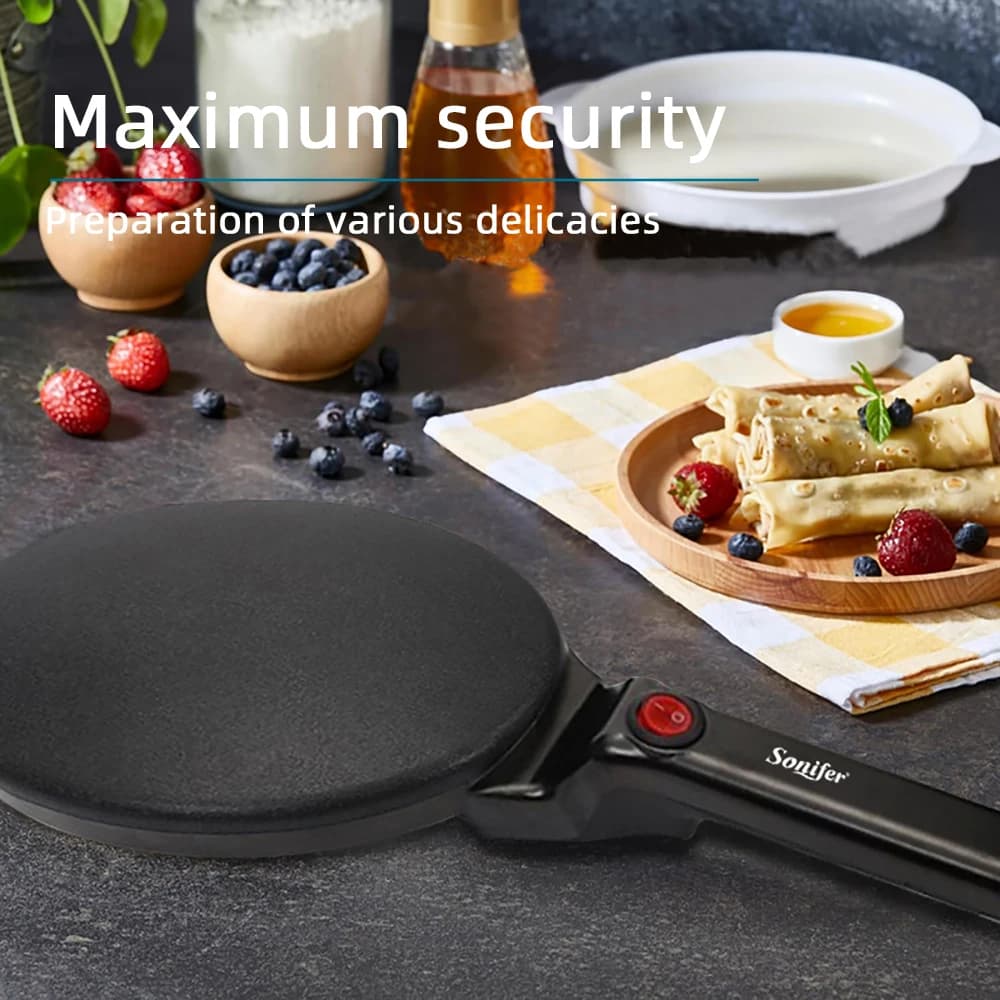 Macifer-Crêpière électrique avec trou de crochet, plaque de cuisson antiarina, machine à petit-déjeu