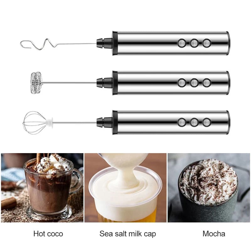Mélangeur portatif électrique de mousseur à lait 3 en 1 avec Mini cafetière électrique USB mélangeur