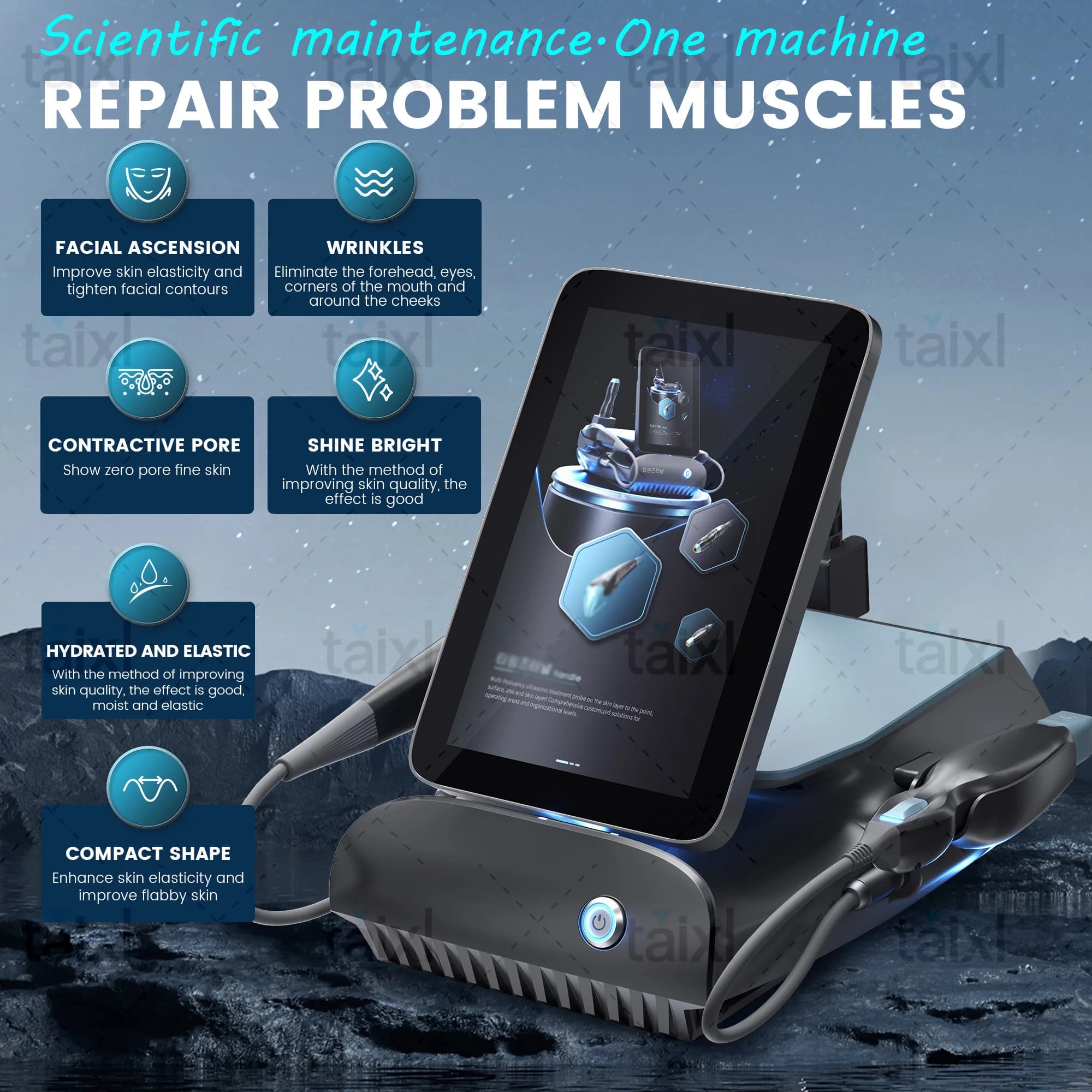 Machine 3 en 1 pour Lifting et raffermissement de la peau, élimination des rides, dispositif de raff