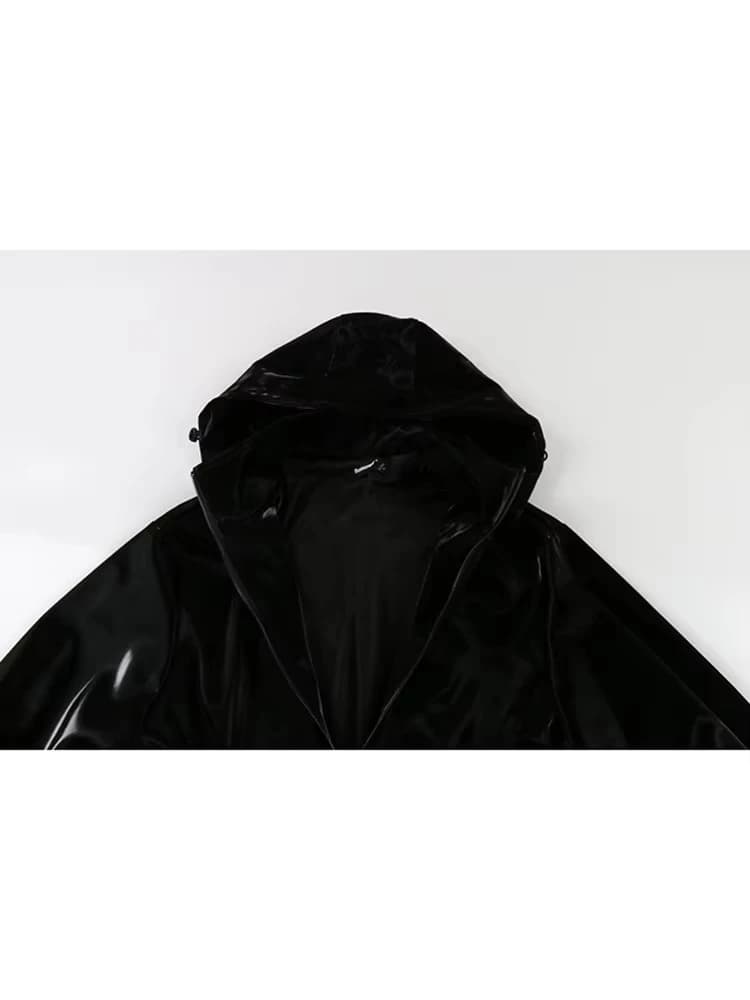 Mauroicardi-Manteau Long en Faux Cuir PVC pour Femme, Imperméable et Brcorporelle, avec Poignées, Ca