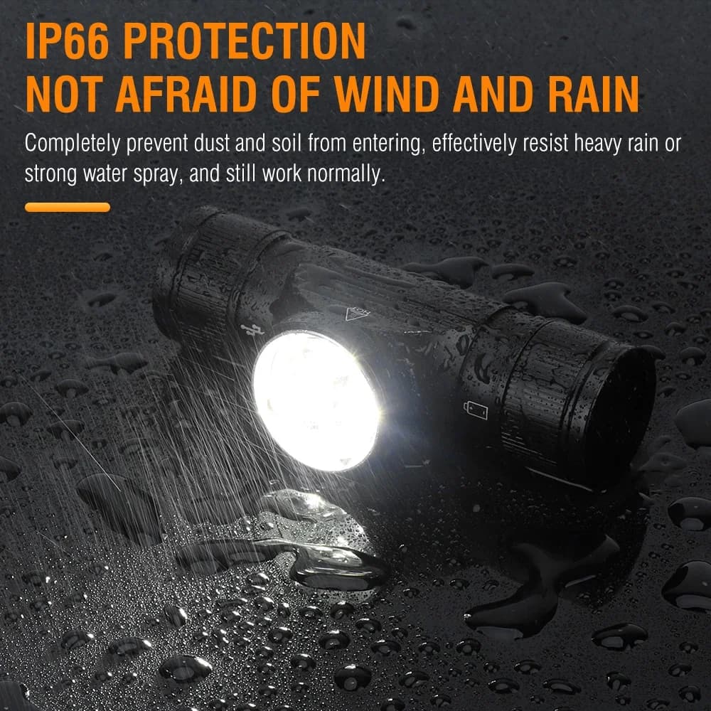 BORUiT HP330 3 * LED lampe frontale 1200LM puissant type-c rechargeable phare étanche Camping pêche 