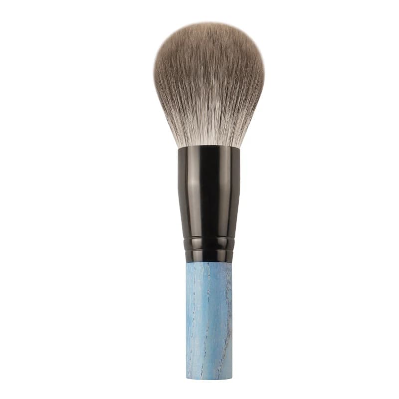 Pinceau à Poudre en Bois Massif, Série Star Moon, Poils de Renard Bleu, Poils d'Animaux, Design à la