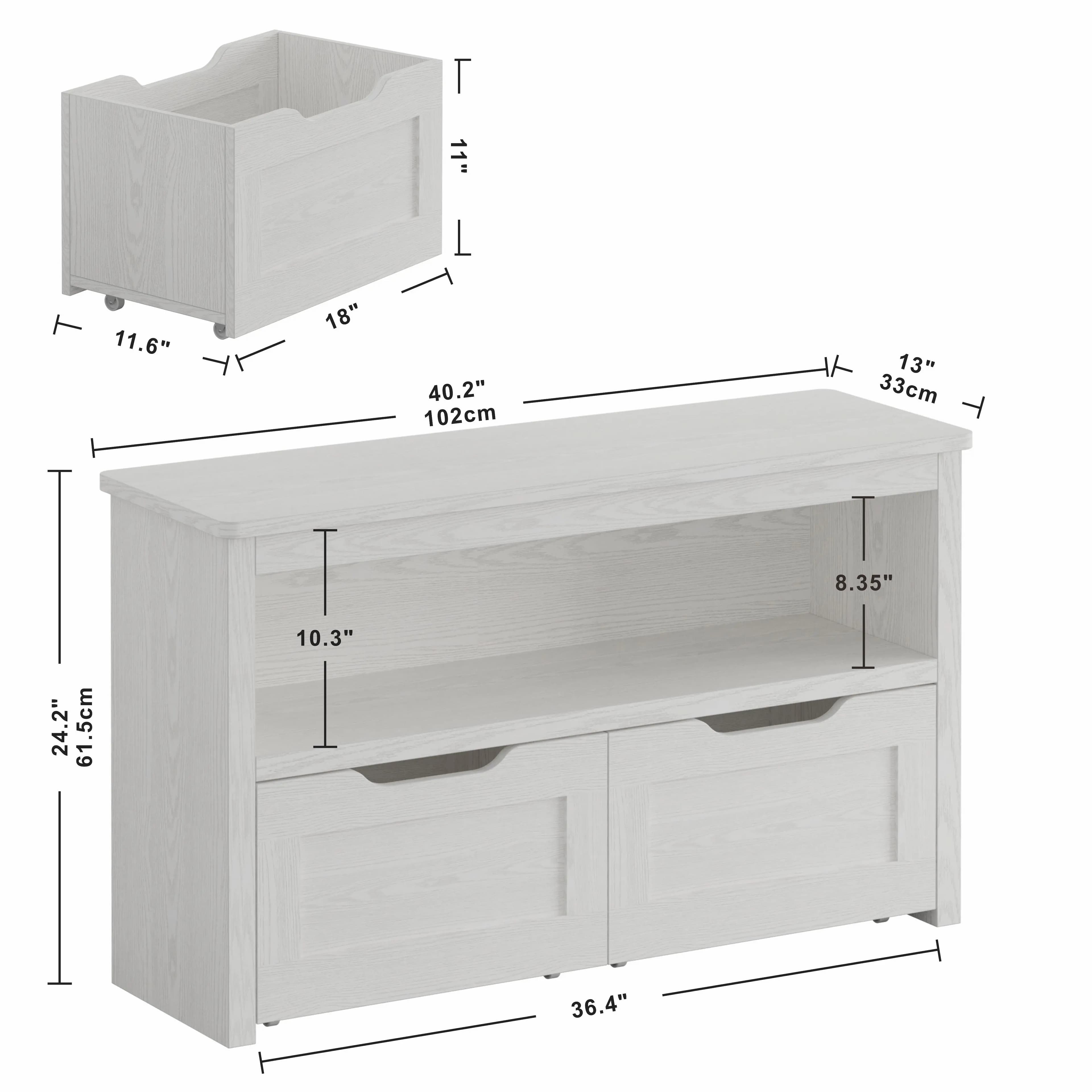 IlearCK-Rangement de jouets pour garçons et filles, avec égouts de proximité, roues et étagère ouver