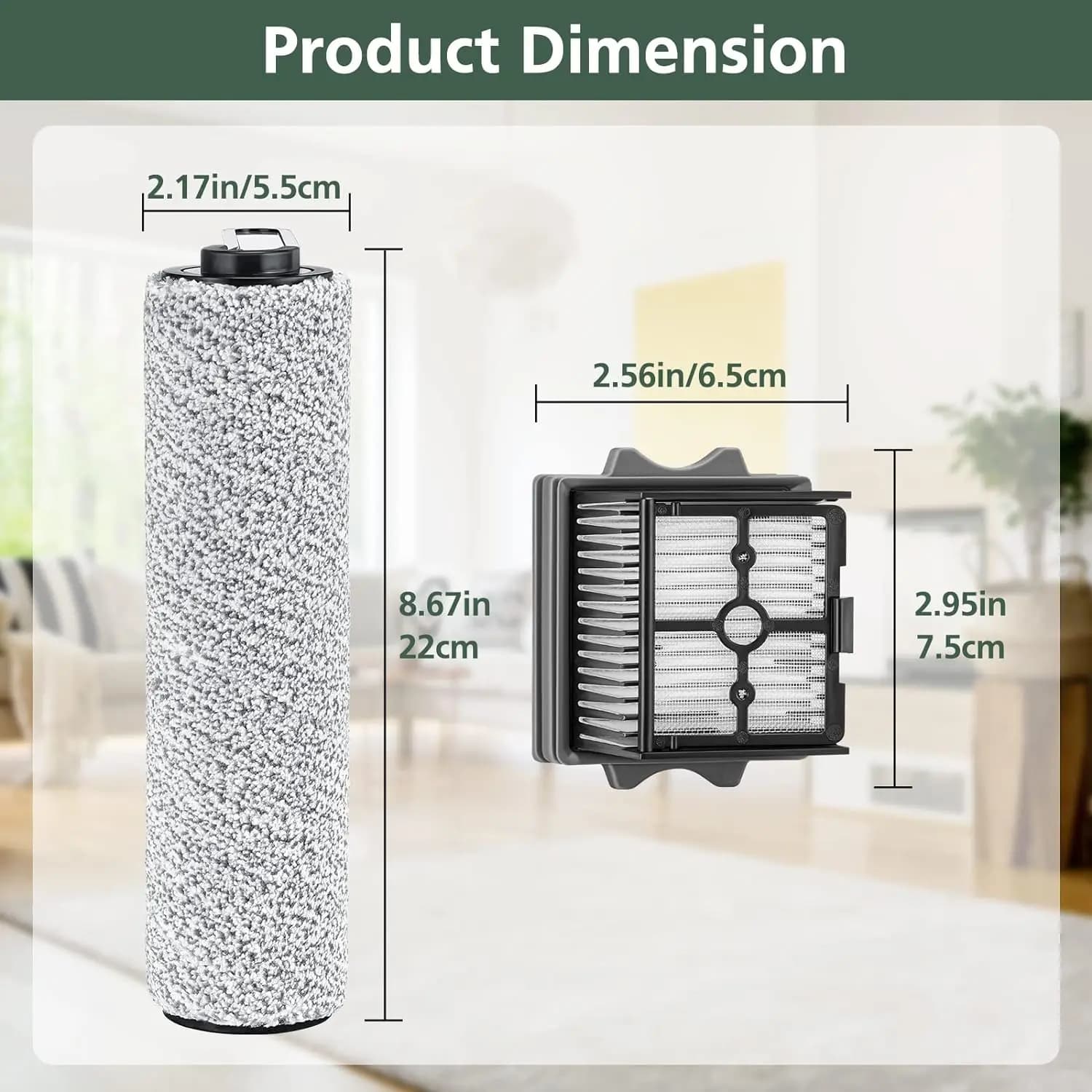 Accessoires pour aspirateur sec et humide sans fil Tineco Floor ONE S5, rouleau de brosse et filtre 