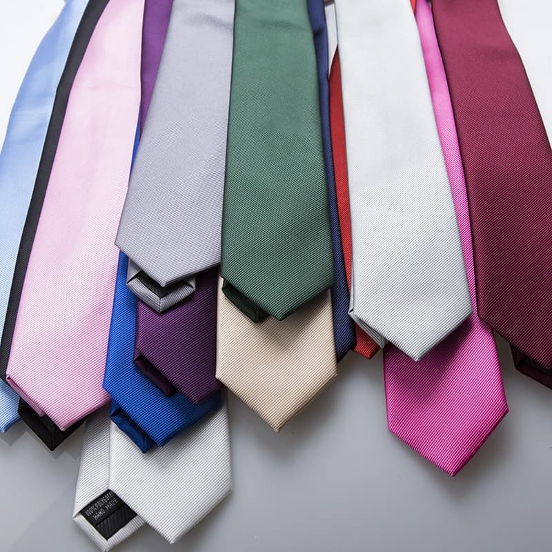 Cravate fine en Jacquard pour hommes d'affaires, cravate classique britannique de couleur unie, acce