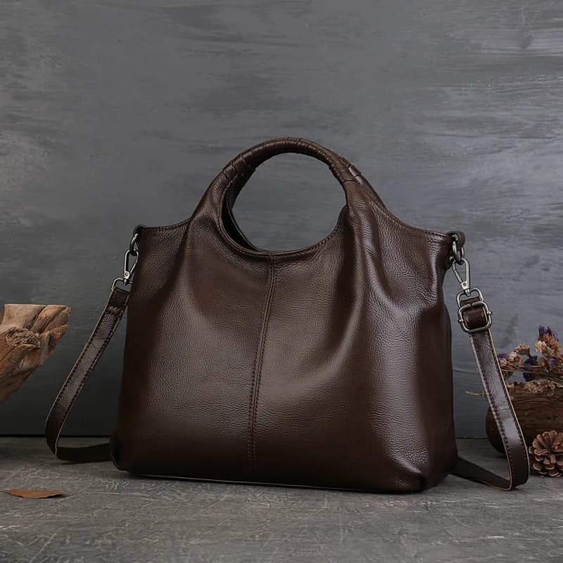 Sac fourre-tout Vintage en cuir véritable pour femmes, fourre-tout de bonne qualité, grand sac à ban