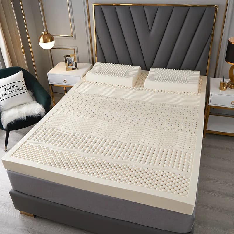Matelas en latex naturel thaïlandais avec housse, 100% caoutchouc pur, lit de 1.8m, 1.5m d'épaisseur