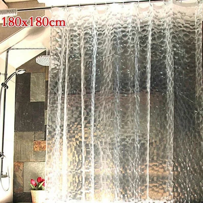 1 pièces 180x180cm 3D salle de bain bain rideau de douche Transparent plus épais rideau étanche