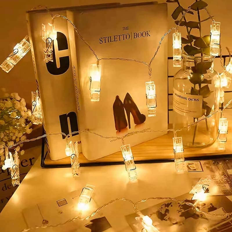 Guirlande lumineuse à Clip Photo, 10/20/30/40Led, 1 paquet, guirlande lumineuse pour suspendre des c