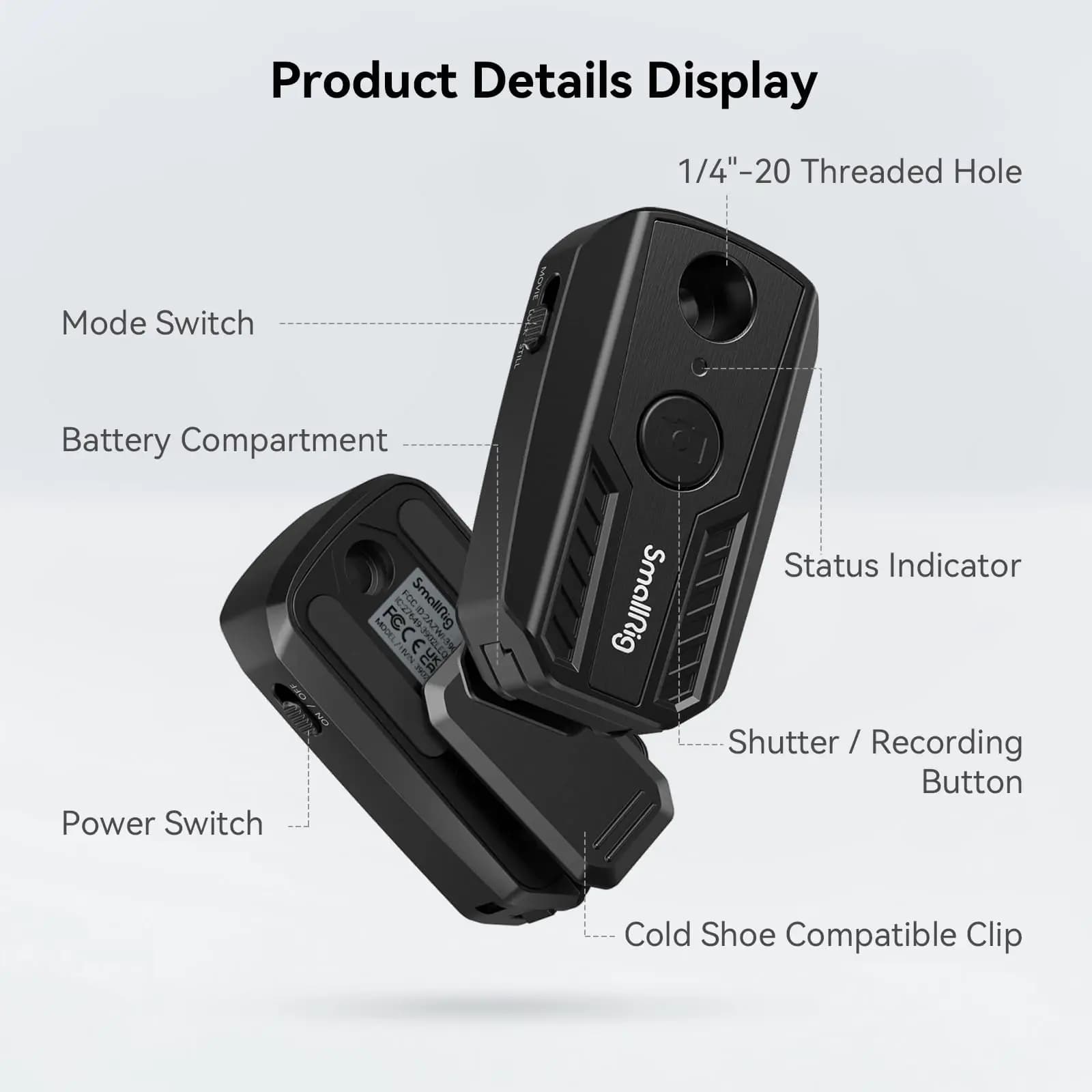 Télécommande sans fil SmallRig pour Sony / pour Canon / pour appareils photo Nikon 10 m télécommande