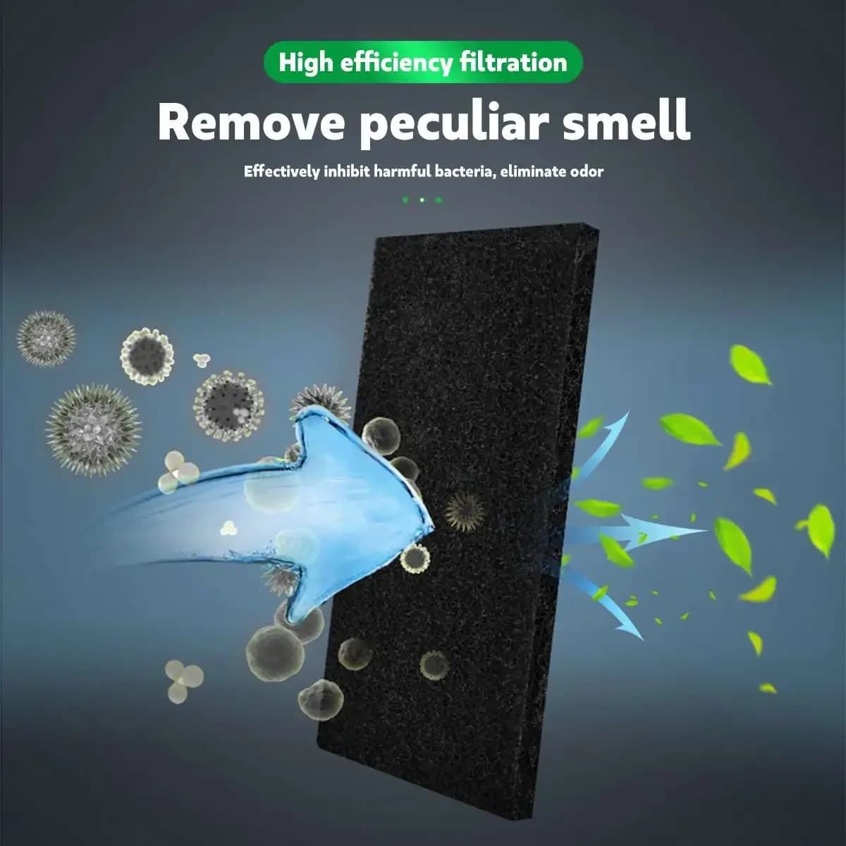 Extracteur de hotte de cuisine noire, filtre à charbon actif en coton pour ventilateur d'échappement