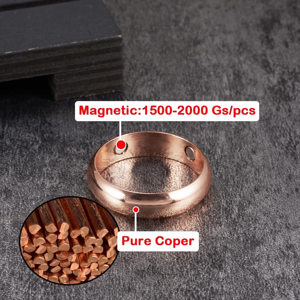 Bagues en cuivre pur Vinterly pour femmes et hommes, 6 mm de large, bijoux pour doigts, métal brilla