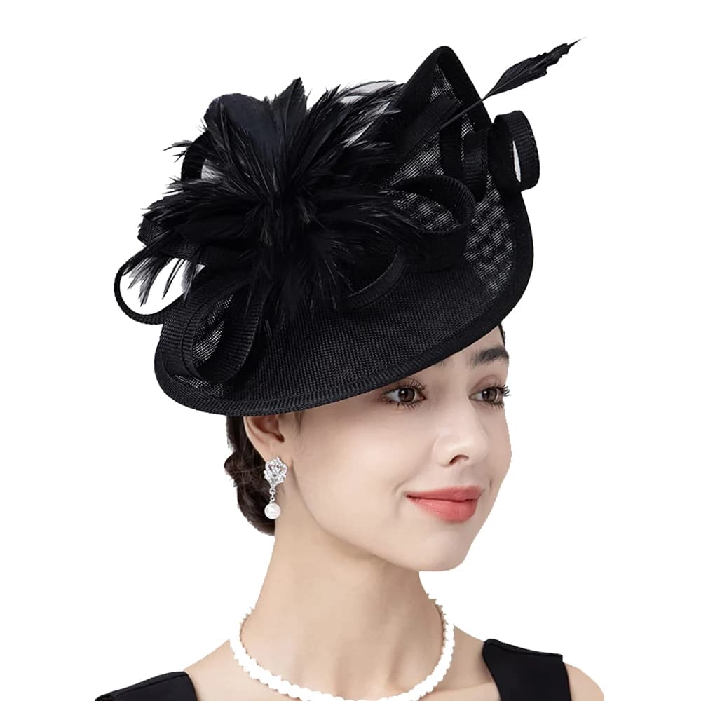 2025 Chapeau fascinateur élégant pour femmes Tea Party Kentucky Derby Fascinator Pillbox Chapeau Plu