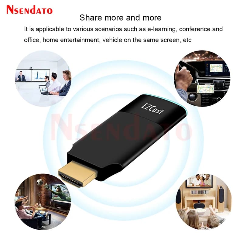 Ezcast 2 5G Wifi HDMI Dongle d'affichage sans fil Miracast Airplay Mirroring HDMI TV Stick Récepteur