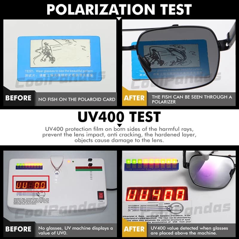 CoolPandas haute qualité lunettes de soleil polarisées hommes femmes photochromique UV400 Protection