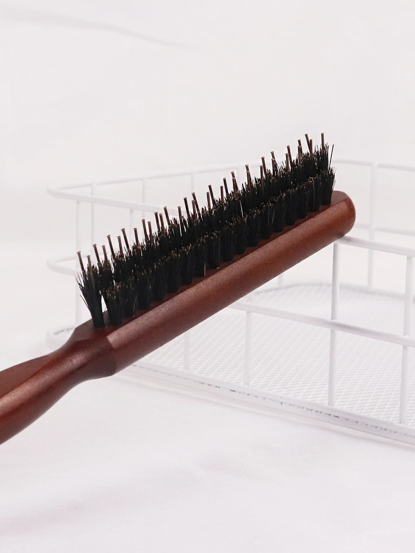 Peigne professionnel à ligne fine, brosse à cheveux à déchirer le dos, manche en bois moelleux, peig