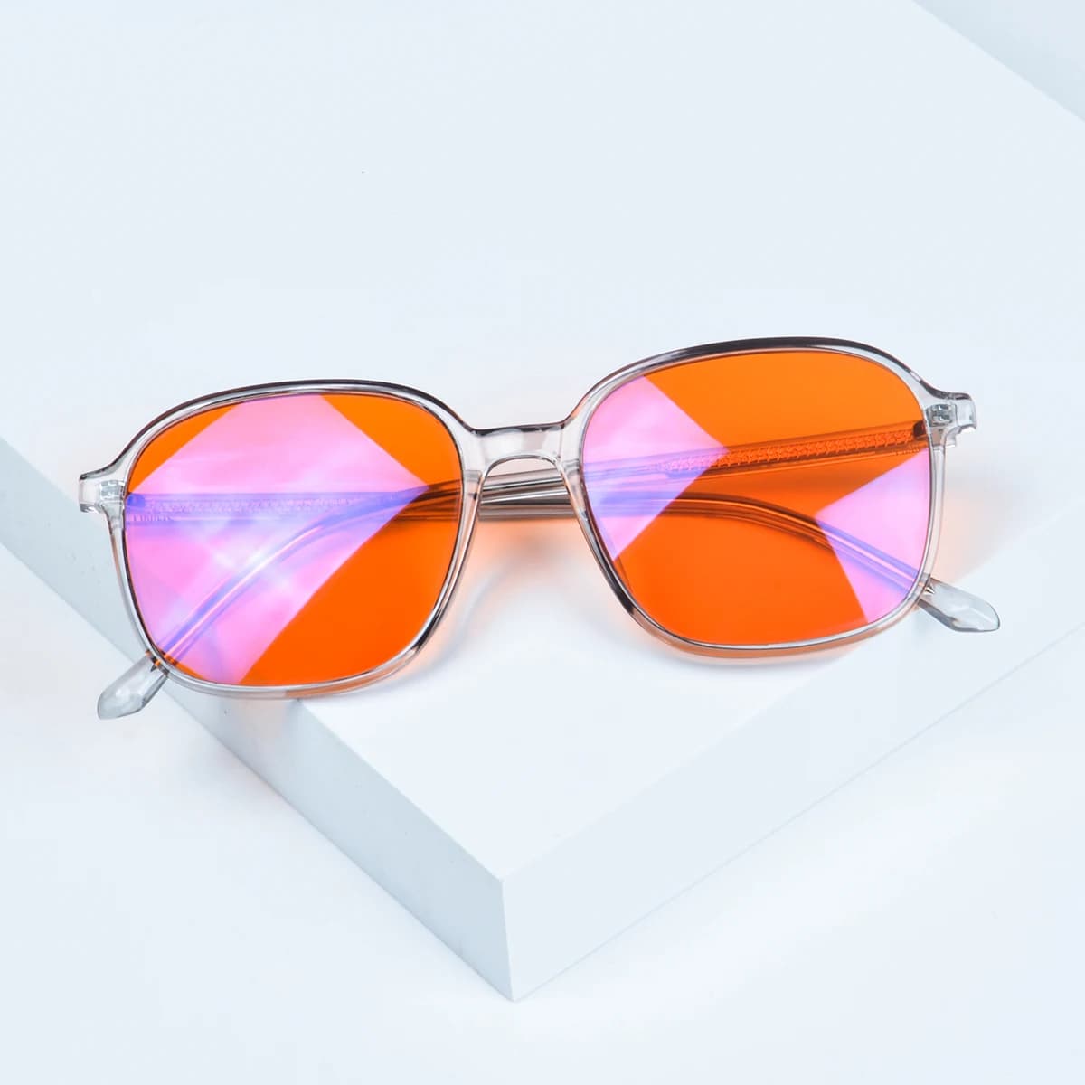Lunettes de style y2k pour hommes et femmes, verres rouges de forme carrée pour un meilleur sommeil,