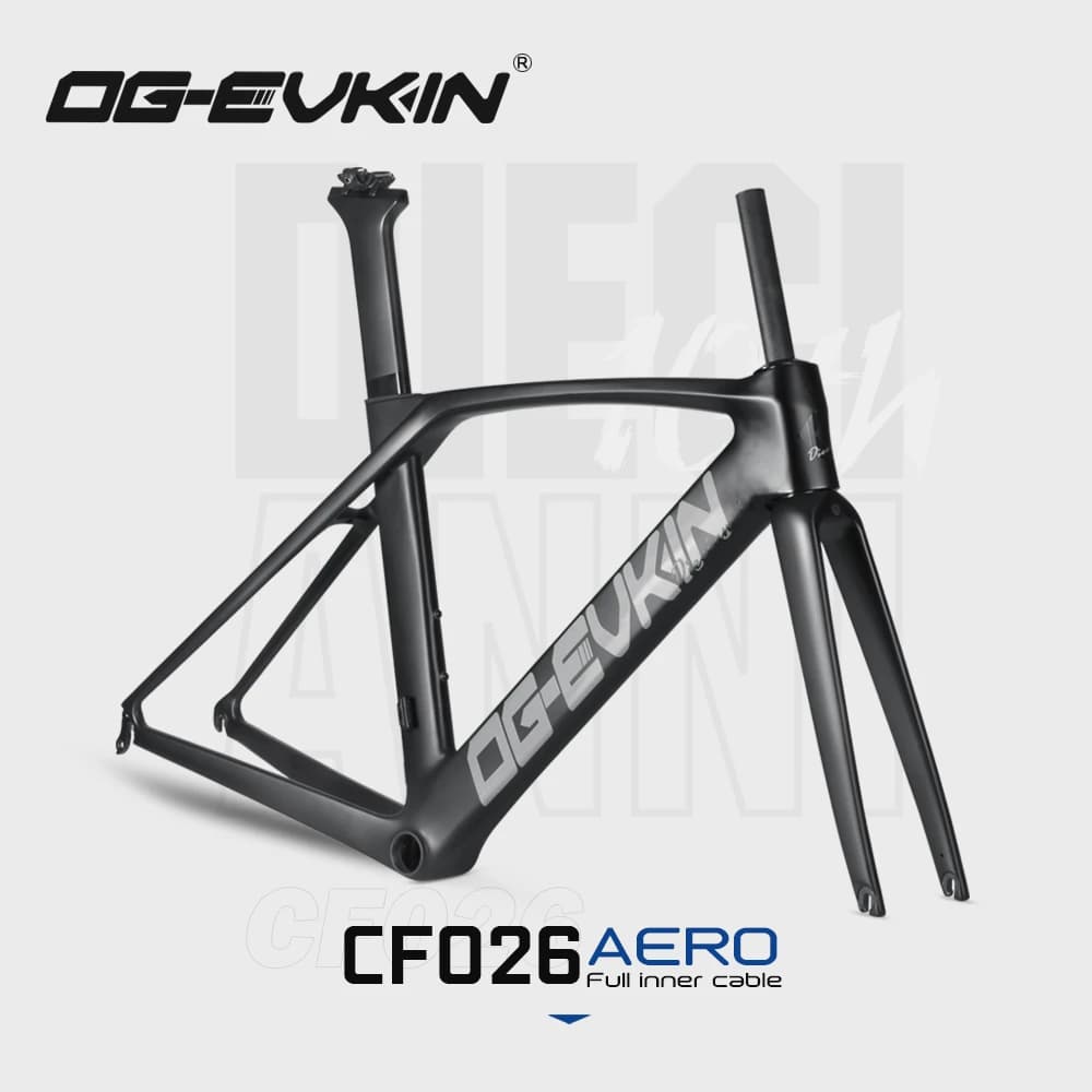 Cadre de route en carbone AERO noir OG-EVKIN Routage interne du câble Jante de vélo V-Brake BB86 700