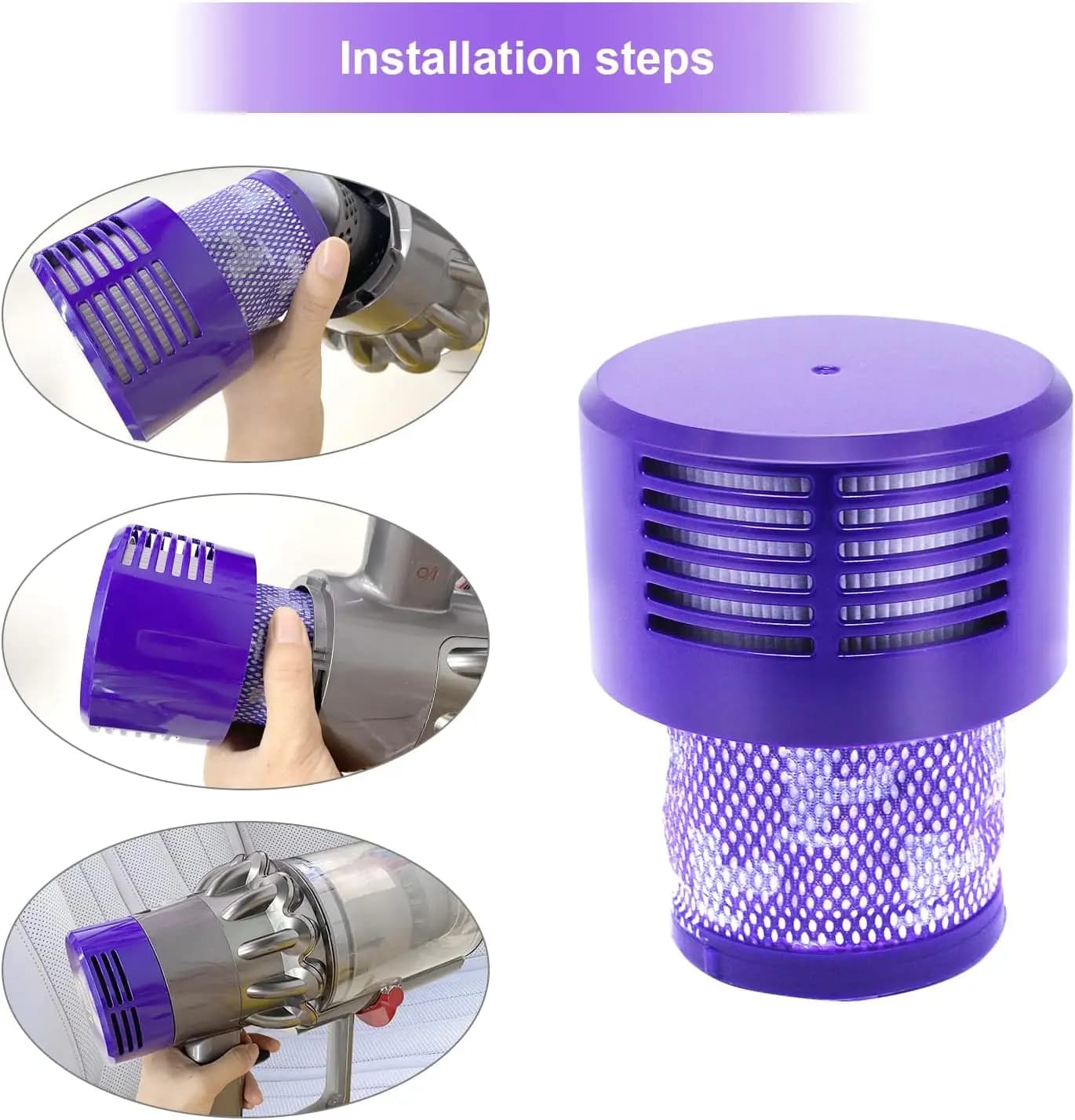 Grande unité de filtre lavable pour aspirateur sans fil Dyson V10 Sv12 Cyclone Animal, nettoyage Tot