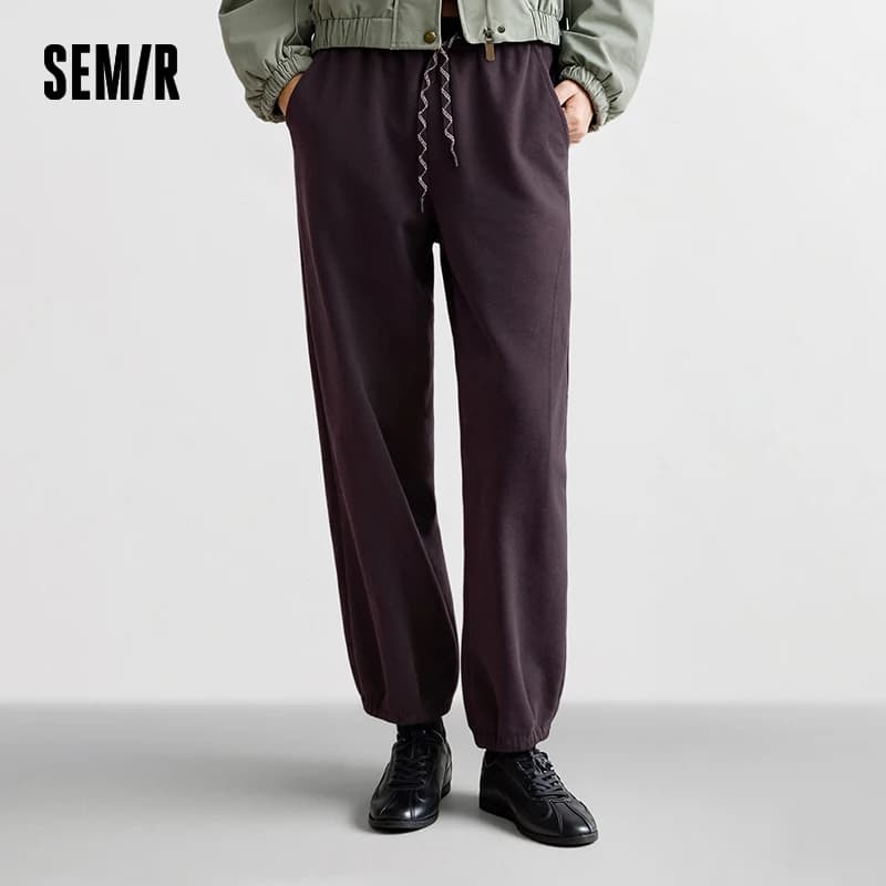 Semir pantalons décontractés femmes hiver polaire antistatique panneaux amples revers pantalons long