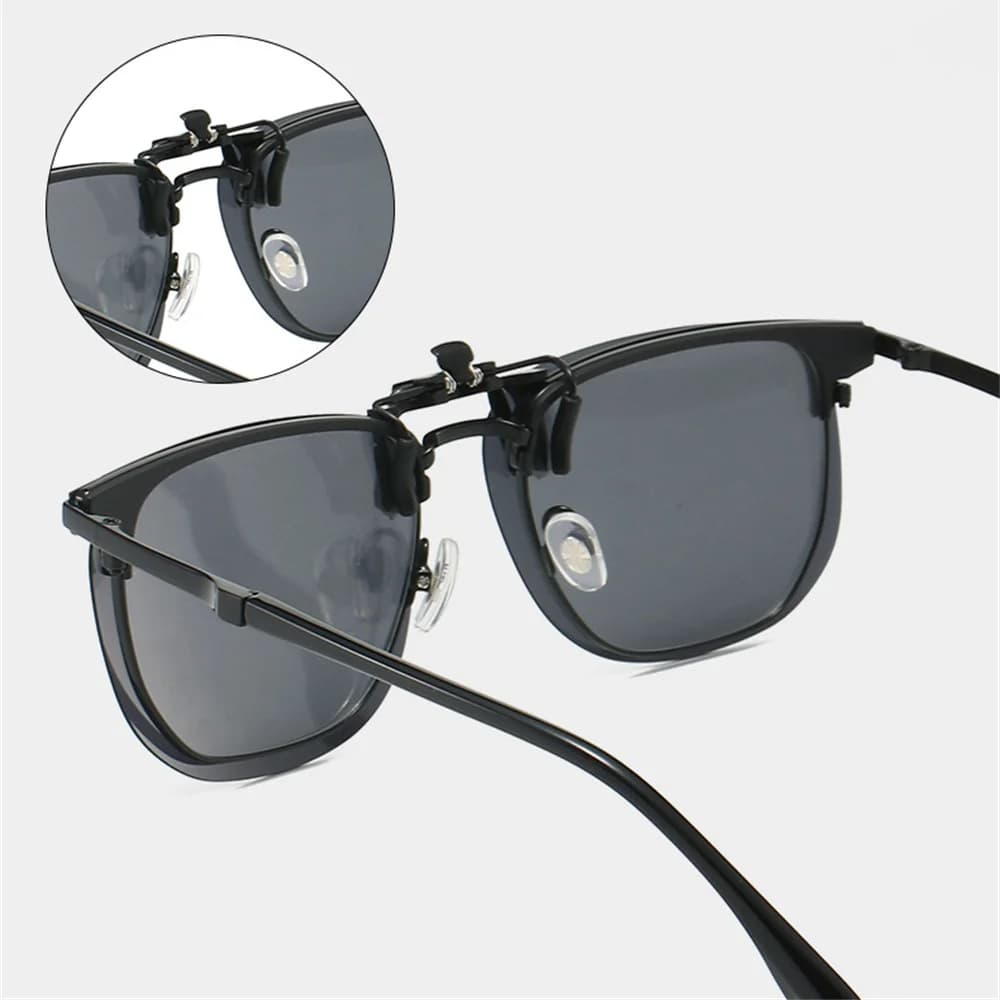 VIVIBEE Flip Up Clip sur lunettes de soleil polarisées hommes carré UV400 photochromique Vision noct