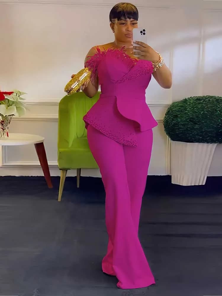 Combinaison sans bretelles taille haute, col à rivets, pour soirée et fête, haut tubulaire, élégante