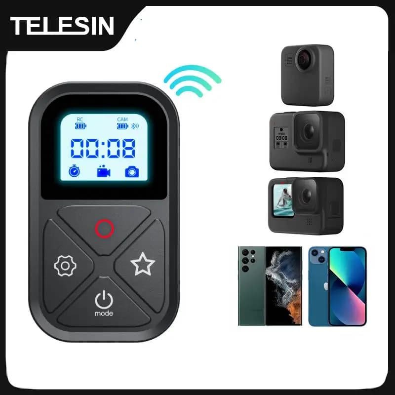 TELESIN – télécommande Bluetooth 80M pour GoPro Hero 13 12 11 10 9 8 Max, avec dragonne, accessoires