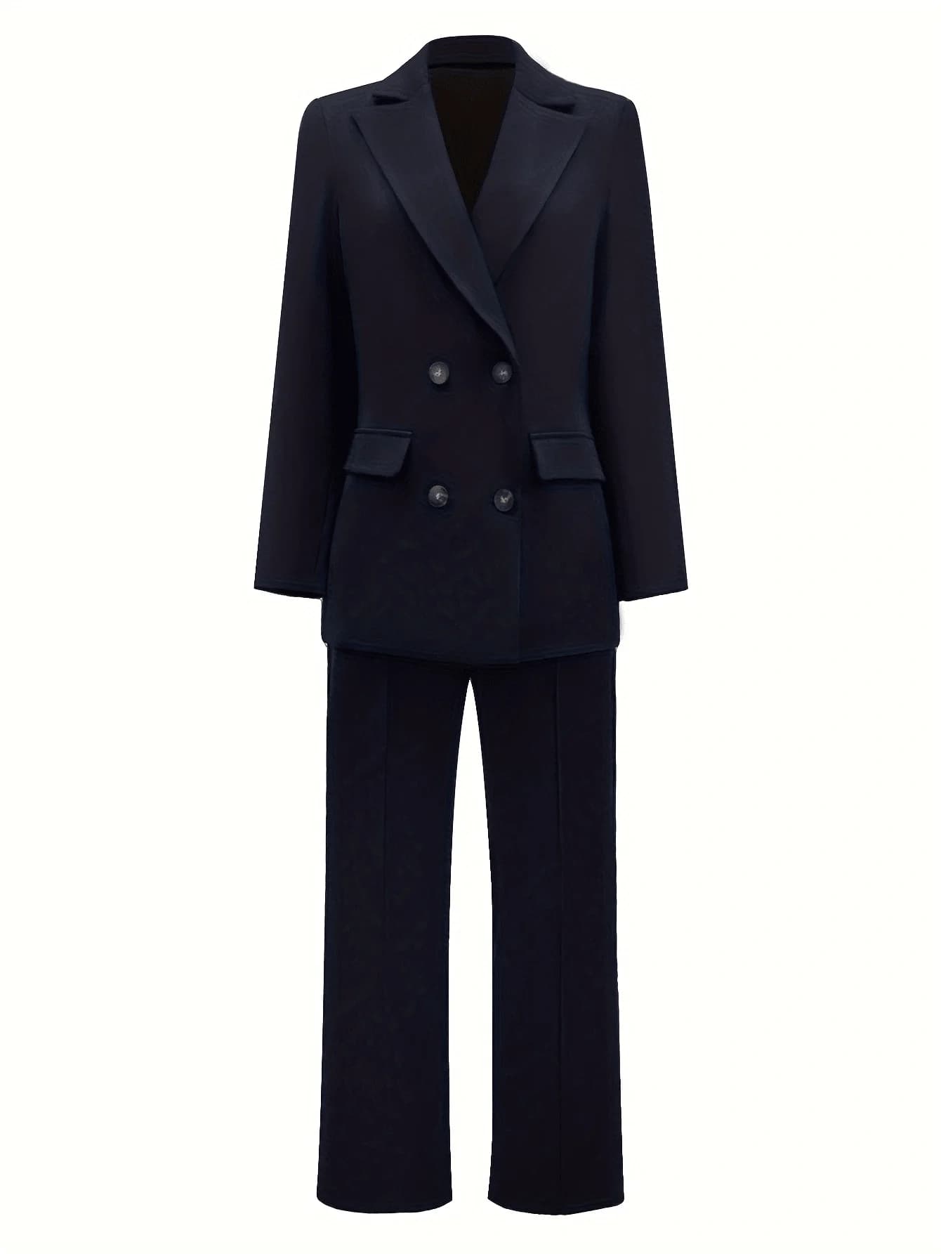 Ensemble de costume veste Blazer et pantalon à jambes droites pour femmes, élégant et décontracté, p