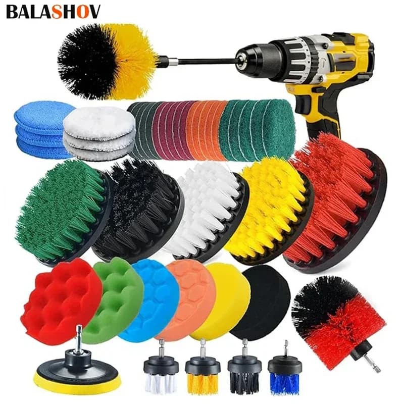 Kit de tête de perceuse électrique, fixation, brosse à récurer électrique pour tapis, salle de bains