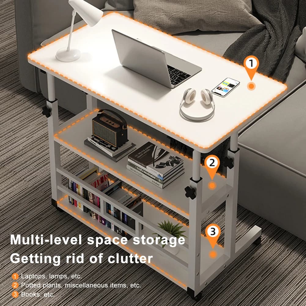 Bureau sur pied multicouche réglable en hauteur, bureau d'ordinateur en bois, poste de travail, Tabl