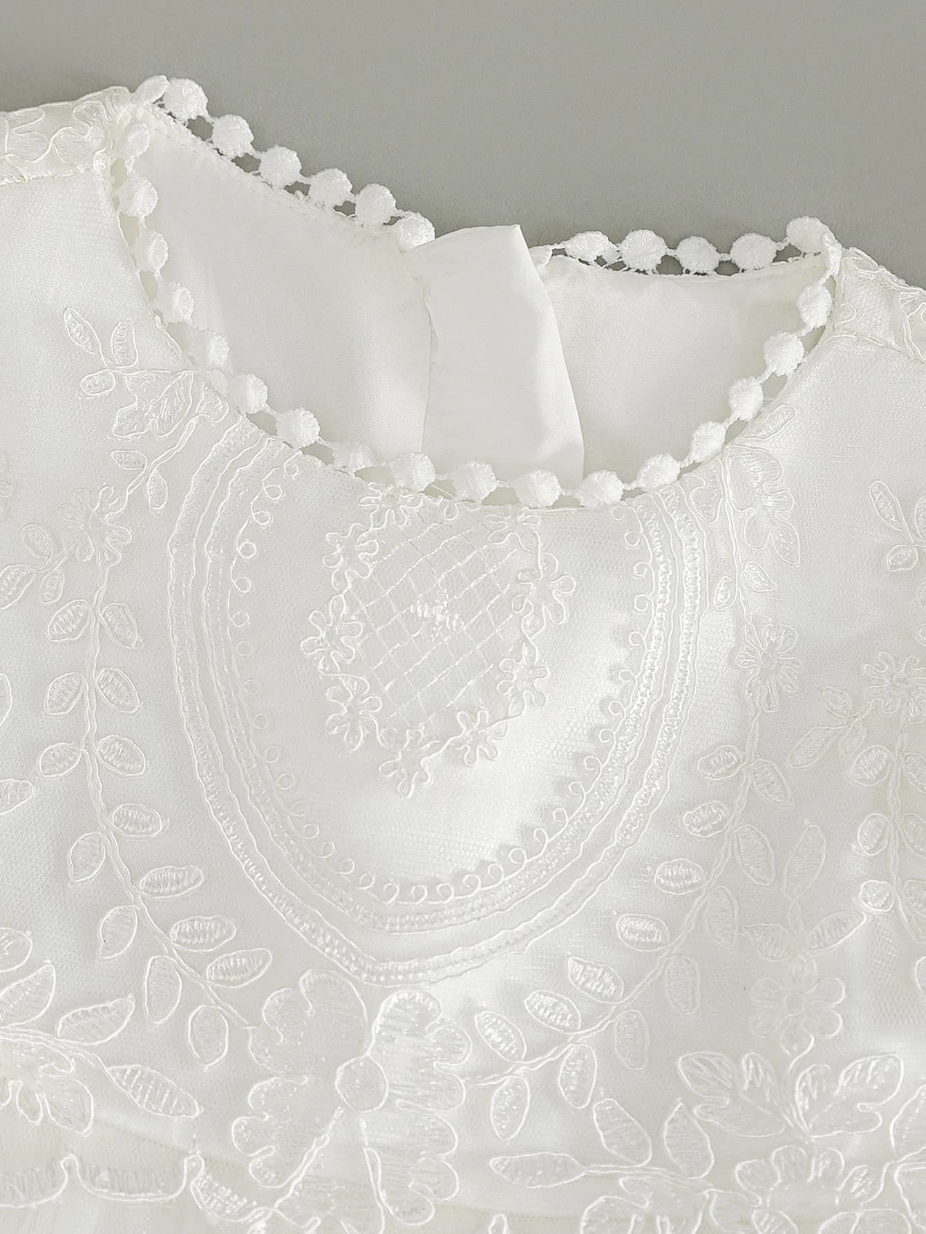 Robe de baptême blanche pour bébé fille, robe brodée haut de gamme, jupe longue en gaze, robe de cér