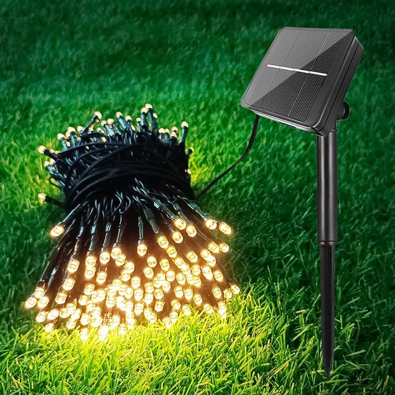 Guirlande solaire féerique LED étanche pour l'extérieur, 5M/12M/22M, lampadaire, feston, fête de noë