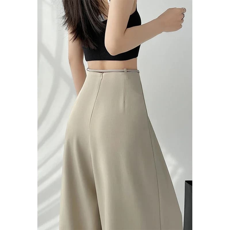 MEXZT Streetwear pantalon à jambes larges femmes coréen noir taille haute costume pantalon été mode 