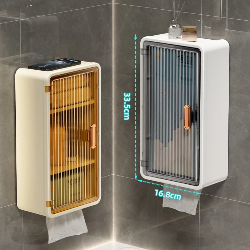 Étagère murale de salle de bain, boîte à mouchoirs étanche, support de rangement multifonctionnel po