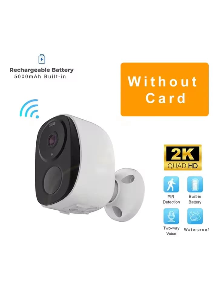 Caméras de sécurité sans fil pour l'extérieur, caméra de sécurité WiFi alimentée par batterie 2K 3MP